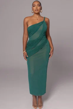 Green Alari One Shoulder Maxi Dress*JLUXLABEL Online