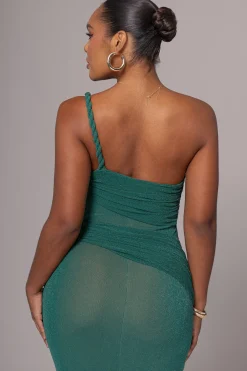 Green Alari One Shoulder Maxi Dress*JLUXLABEL Online