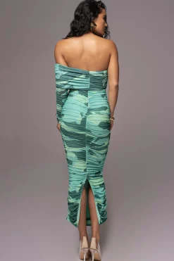 Green Capri Ruched Dress*JLUXLABEL Outlet