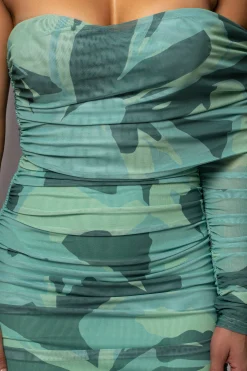 Green Capri Ruched Dress*JLUXLABEL Outlet