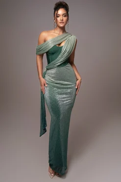 Green Celestina Draped Maxi Dress*JLUXLABEL Best