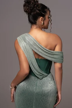 Green Celestina Draped Maxi Dress*JLUXLABEL Best