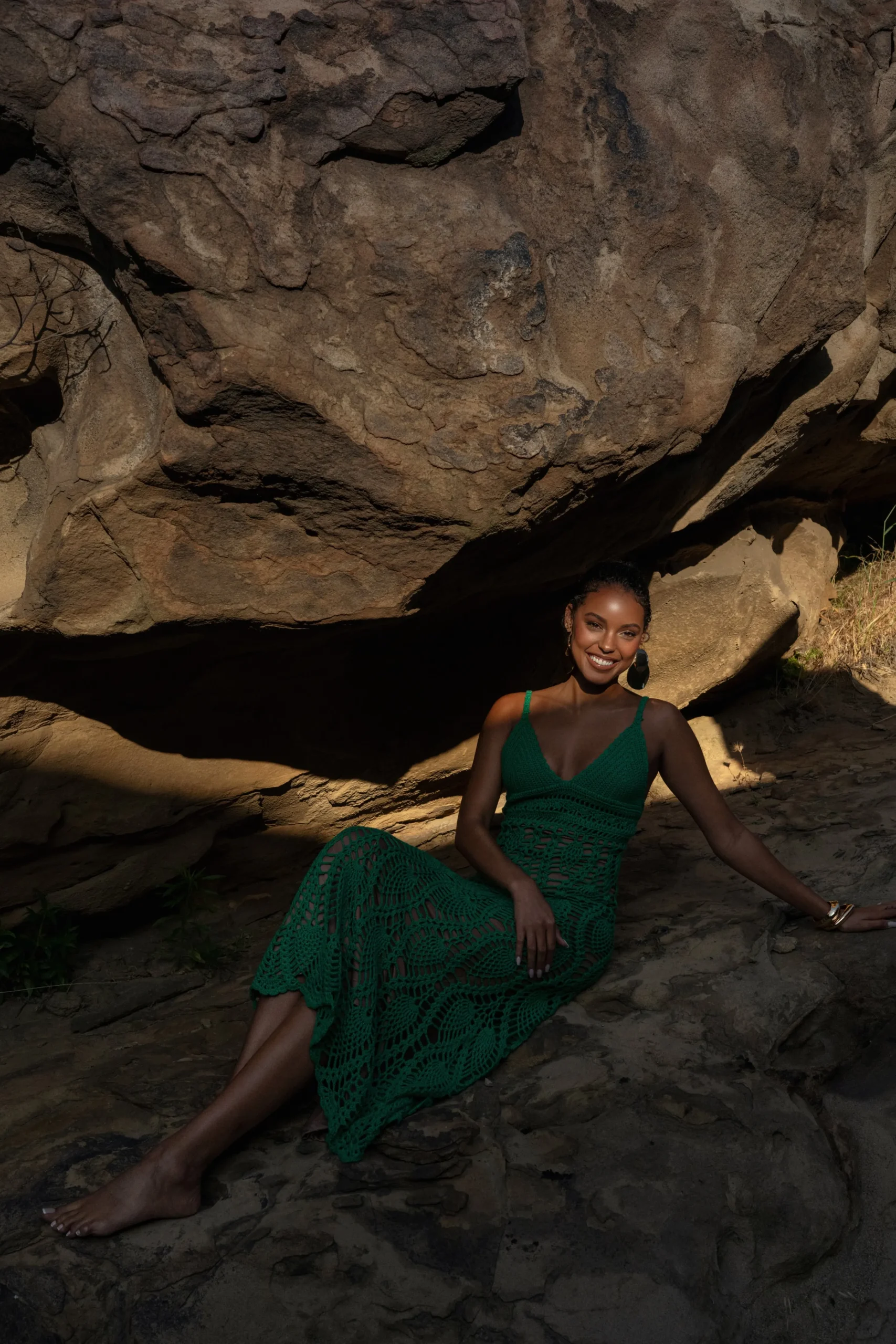 Green Great Escape Crochet Maxi Dress*JLUXLABEL Clearance