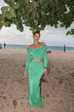 Green Haidyn Skirt Set*JLUXLABEL Clearance