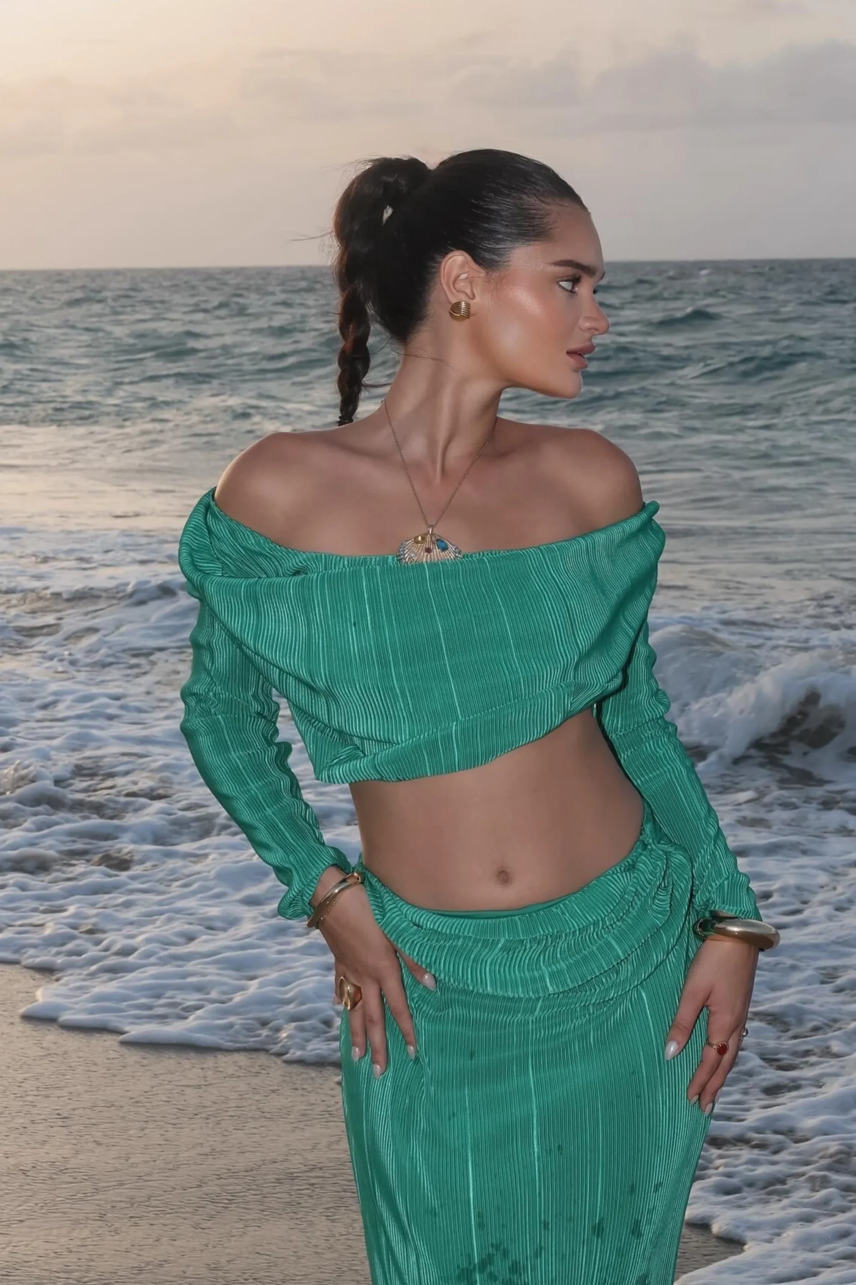 Green Haidyn Skirt Set*JLUXLABEL Clearance