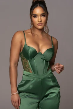 Green Incomparable Lace Bodysuit*JLUXLABEL Online