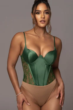 Green Incomparable Lace Bodysuit*JLUXLABEL Online