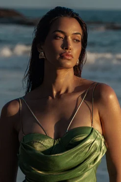 Green Iridescent Visions Of You Dress*JLUXLABEL Outlet