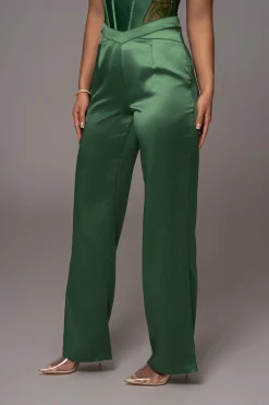 Green Joana Cutout Satin Trousers*JLUXLABEL Best