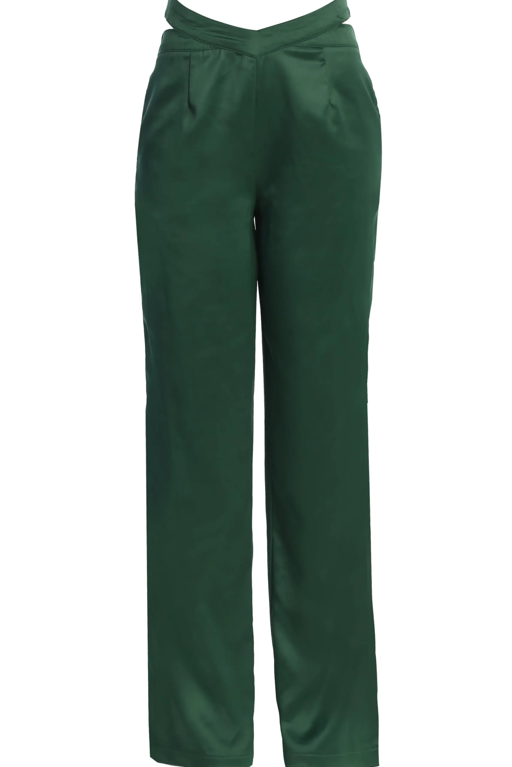 Green Joana Cutout Satin Trousers*JLUXLABEL Best