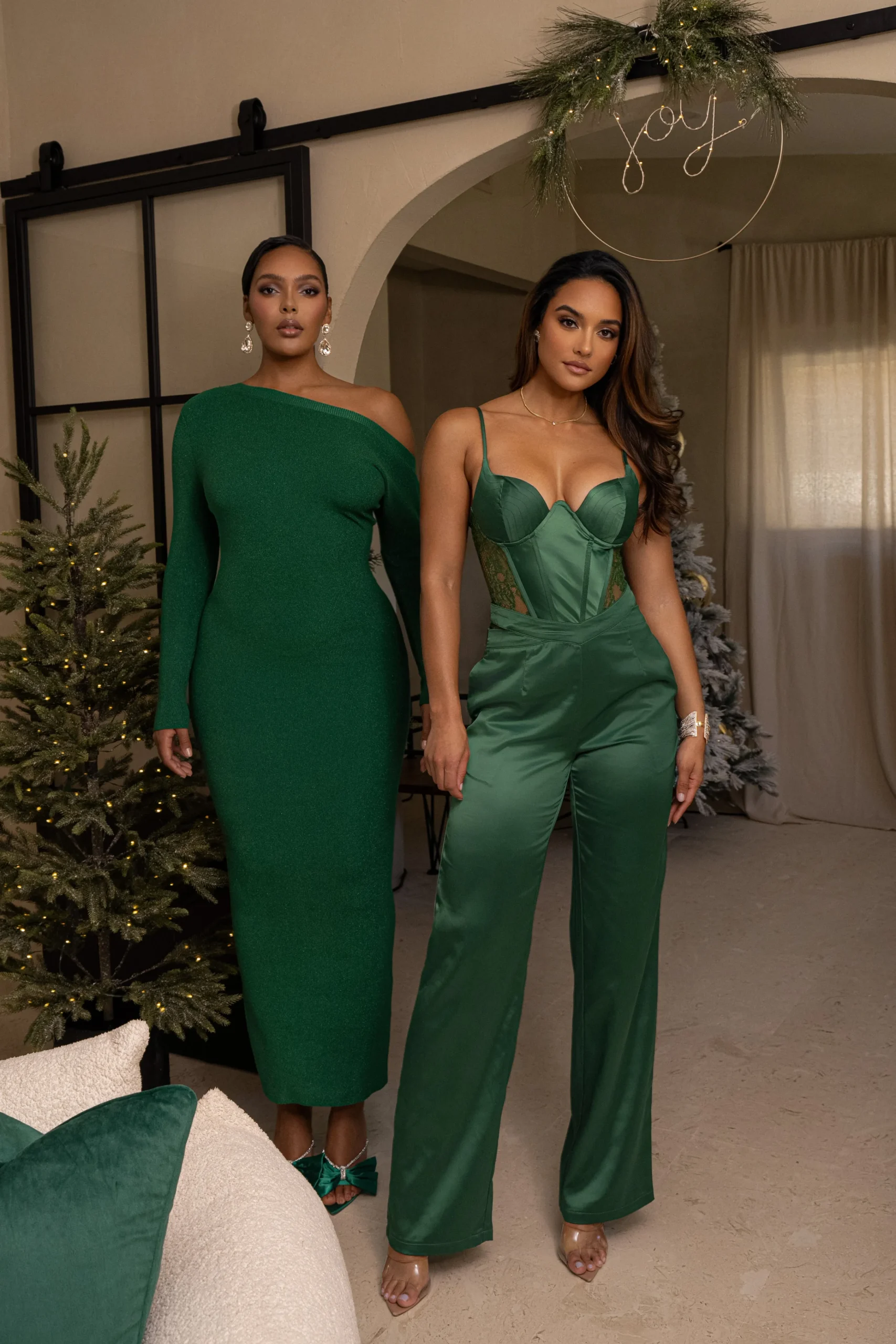 Green Joana Cutout Satin Trousers*JLUXLABEL Best