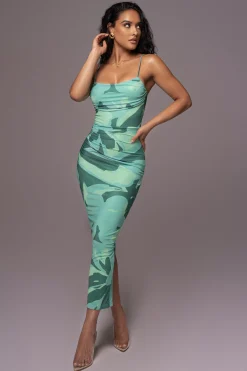 Green Naylene Ruched Dress*JLUXLABEL Sale