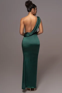 Green Satin Belle Maxi Dress*JLUXLABEL Sale