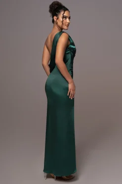 Green Satin Belle Maxi Dress*JLUXLABEL Sale