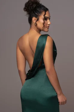 Green Satin Belle Maxi Dress*JLUXLABEL Sale