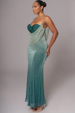 Green Shimmery Nights Maxi Dress*JLUXLABEL Hot
