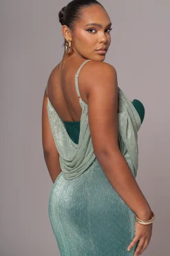 Green Shimmery Nights Maxi Dress*JLUXLABEL Hot