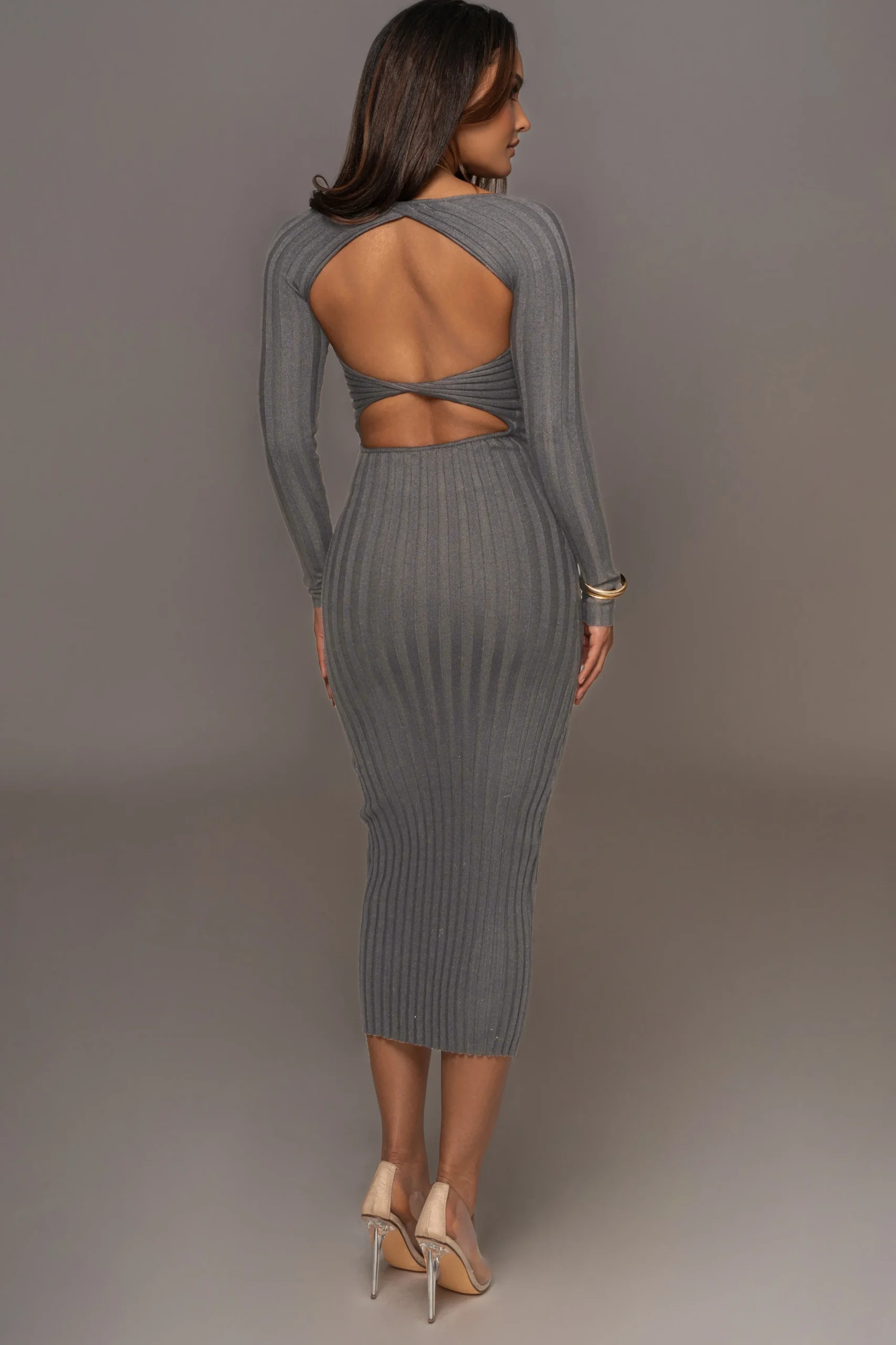 Grey Danni Ribbed Maxi Dress*JLUXLABEL Hot