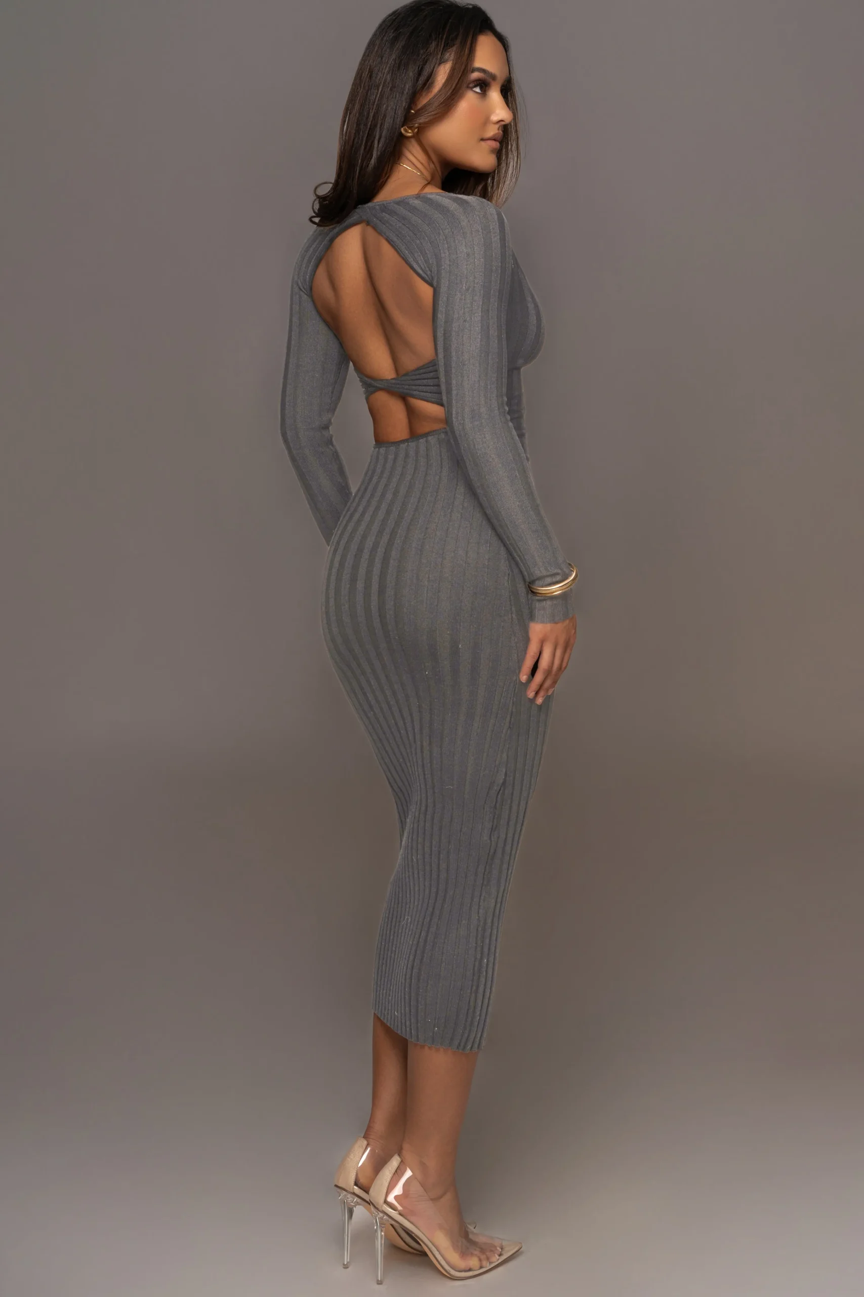 Grey Danni Ribbed Maxi Dress*JLUXLABEL Hot