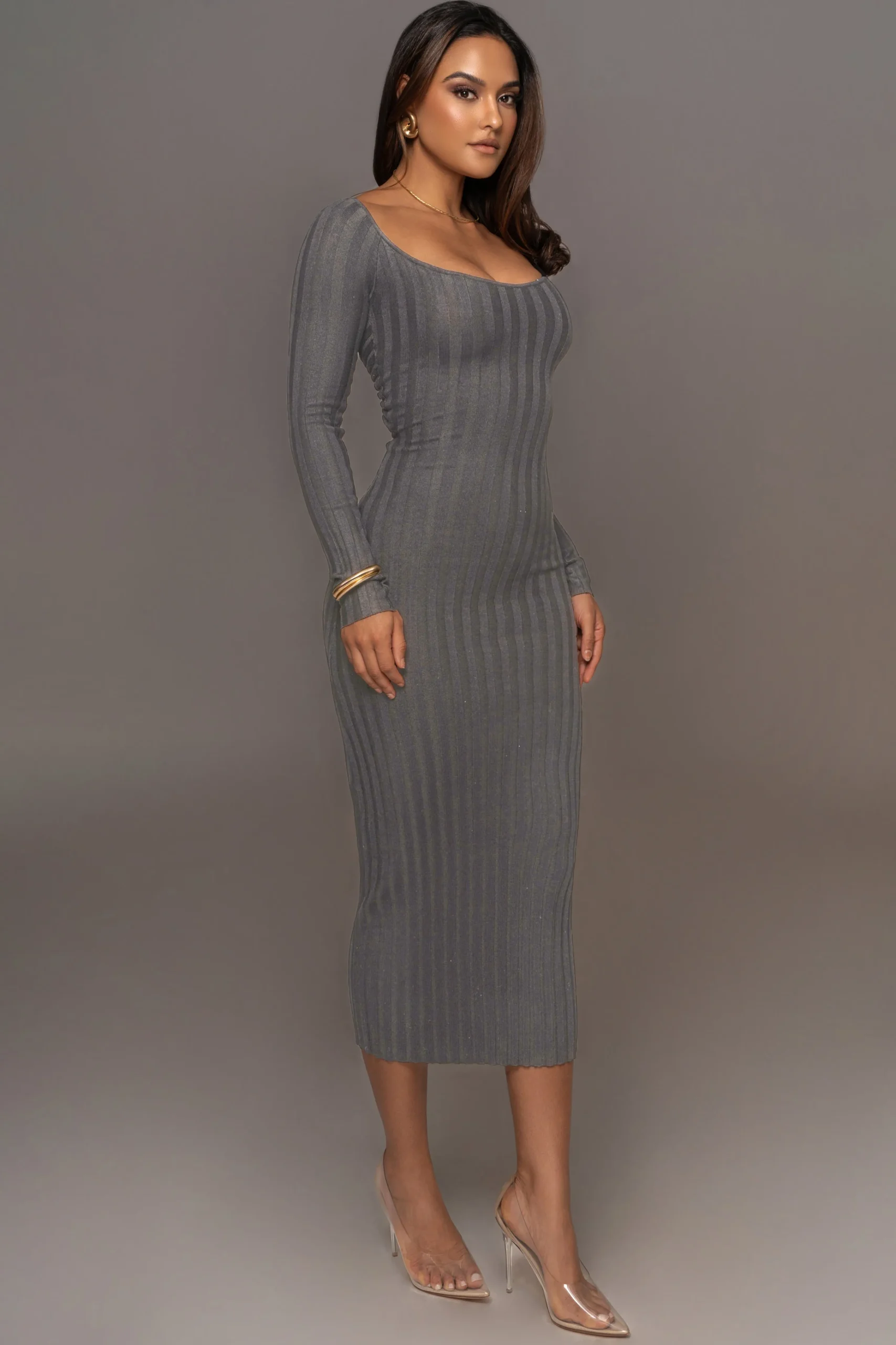Grey Danni Ribbed Maxi Dress*JLUXLABEL Hot