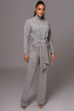 Grey Ivy Sweater Knit Pant Set*JLUXLABEL Outlet
