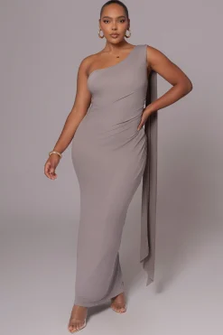 Grey Kianna Drape Maxi Dress*JLUXLABEL Best