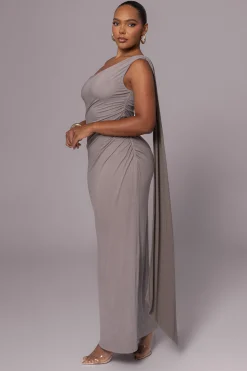 Grey Kianna Drape Maxi Dress*JLUXLABEL Best