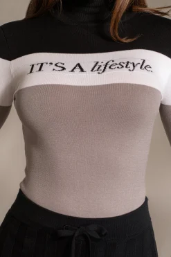 Grey Lifestyle Knit Bodysuit*JLUXLABEL Clearance