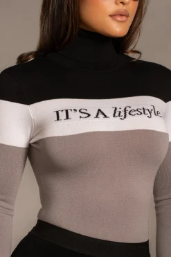 Grey Lifestyle Knit Bodysuit*JLUXLABEL Clearance