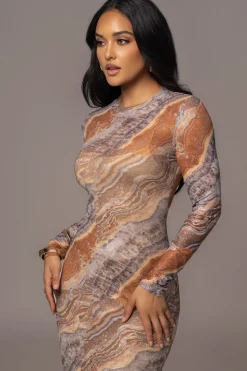 Grey Multi Solana Mesh Maxi Dress*JLUXLABEL Outlet