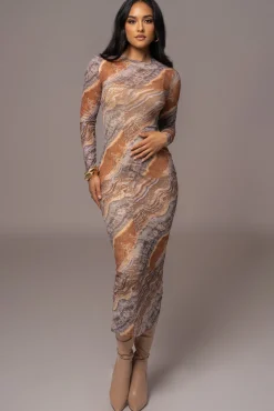 Grey Multi Solana Mesh Maxi Dress*JLUXLABEL Outlet