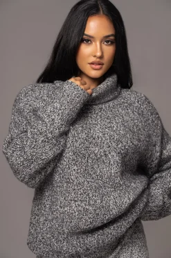 Grey New Beginnings Oversized Turtleneck*JLUXLABEL Discount