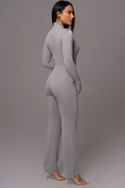 Grey Noel Sweater Knit Jumpsuit*JLUXLABEL Discount