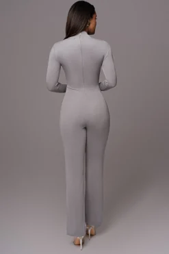 Grey Noel Sweater Knit Jumpsuit*JLUXLABEL Discount