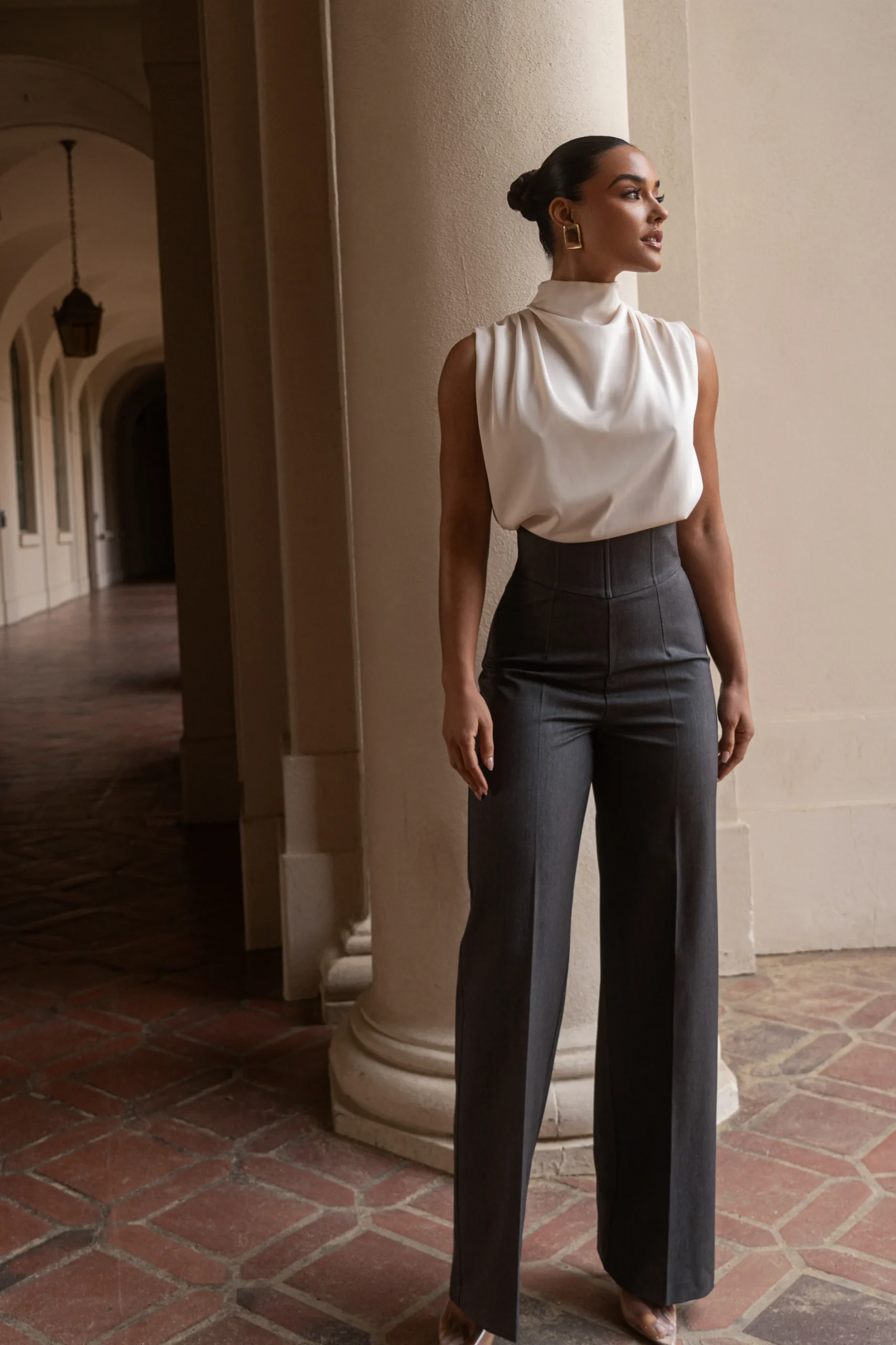 Grey Novena Woven Pants*JLUXLABEL Clearance