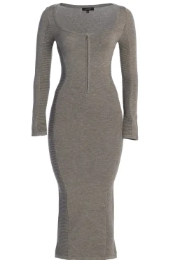 Grey Pollie Midi Dress*JLUXLABEL Online