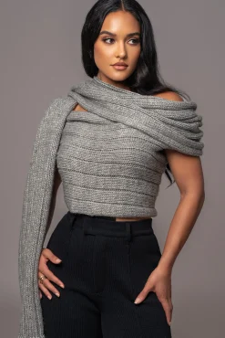 Grey Soft Life Cable Knit Sweater Top*JLUXLABEL Discount