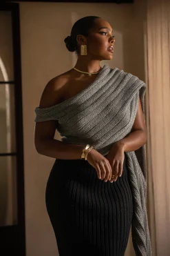 Grey Soft Life Cable Knit Sweater Top*JLUXLABEL Discount