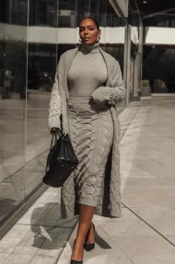 Grey Stepping Out Sweater Cardigan*JLUXLABEL Fashion