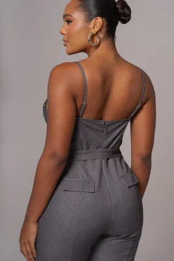 Grey Sweetheart Aroma Jumpsuit*JLUXLABEL Sale
