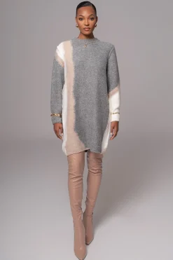 Grey Tash Sweater Knit Dress*JLUXLABEL Sale