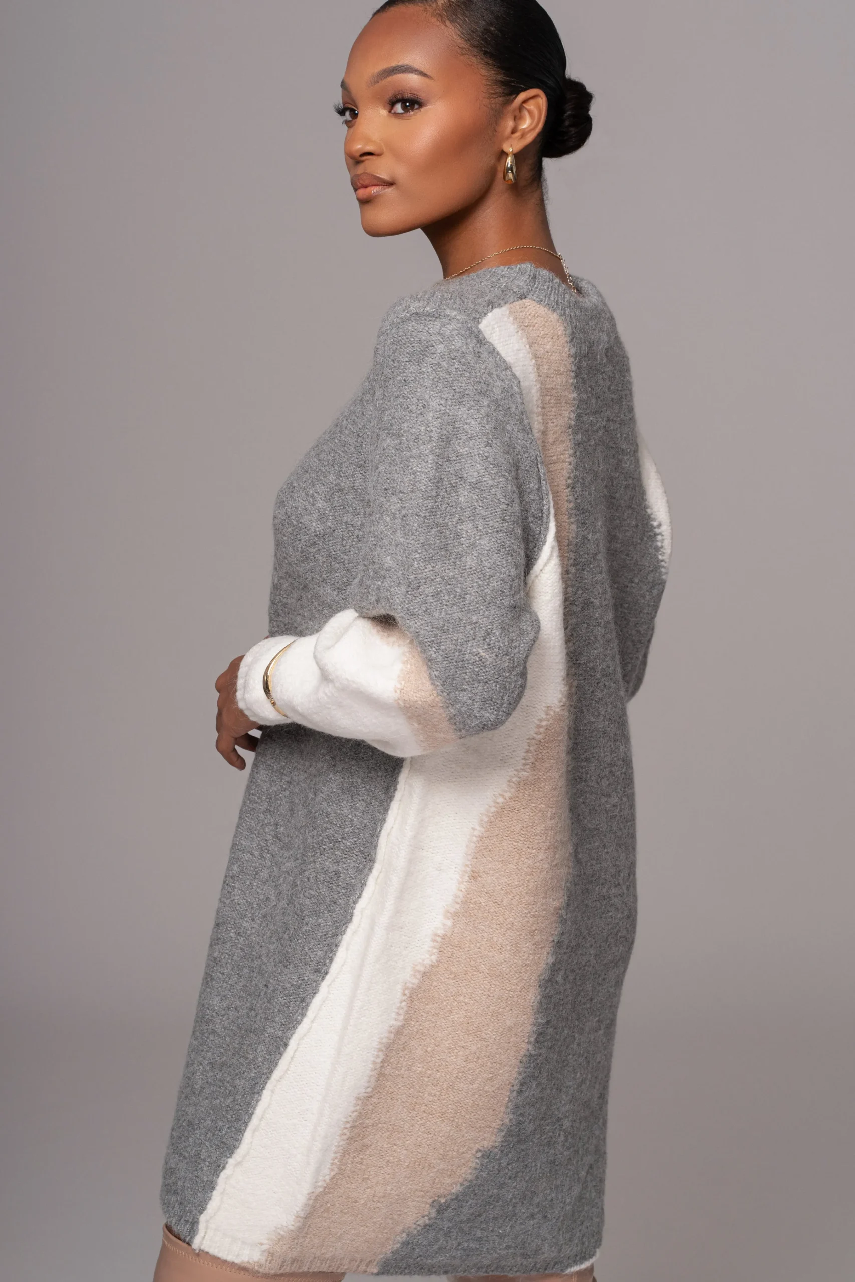 Grey Tash Sweater Knit Dress*JLUXLABEL Sale