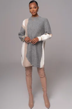 Grey Tash Sweater Knit Dress*JLUXLABEL Sale