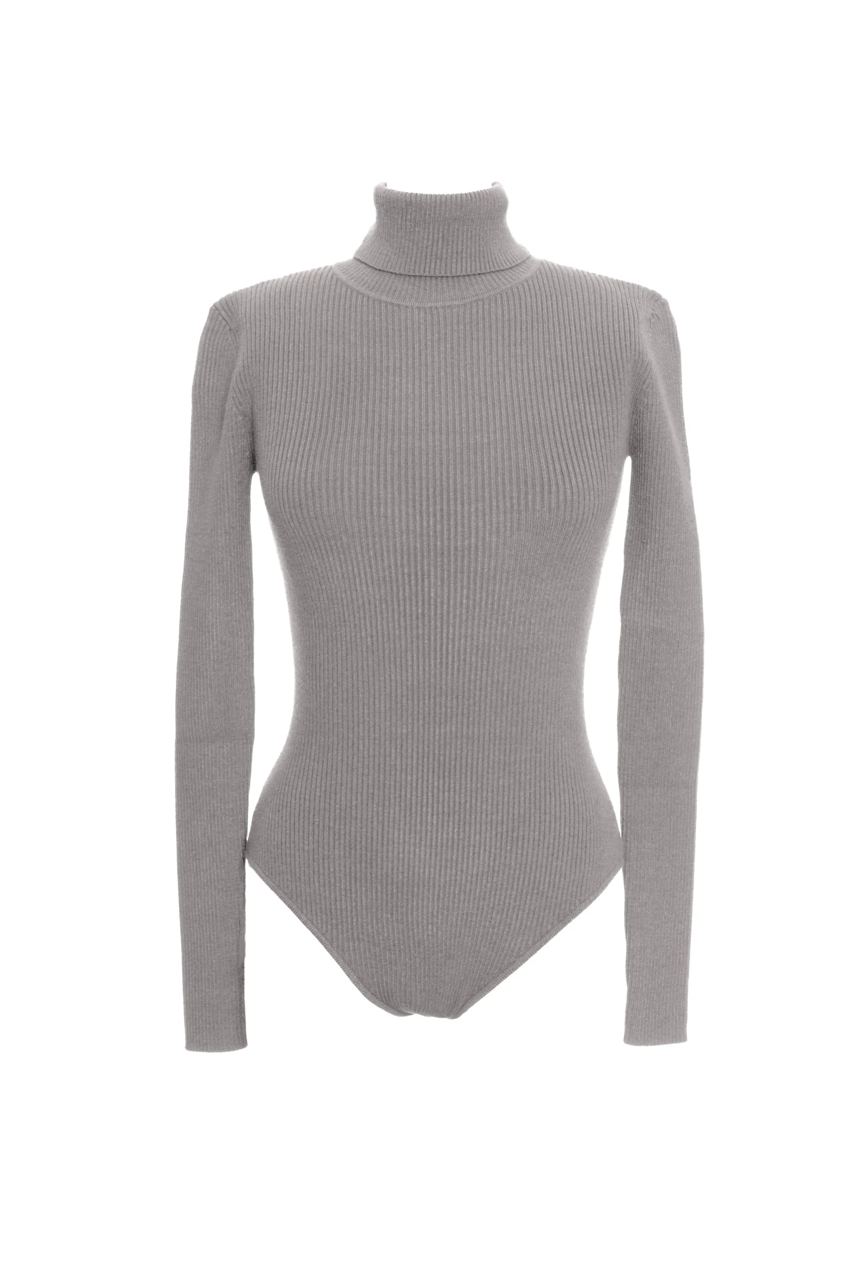 Heather Grey Arlett Turtleneck Bodysuit*JLUXLABEL New