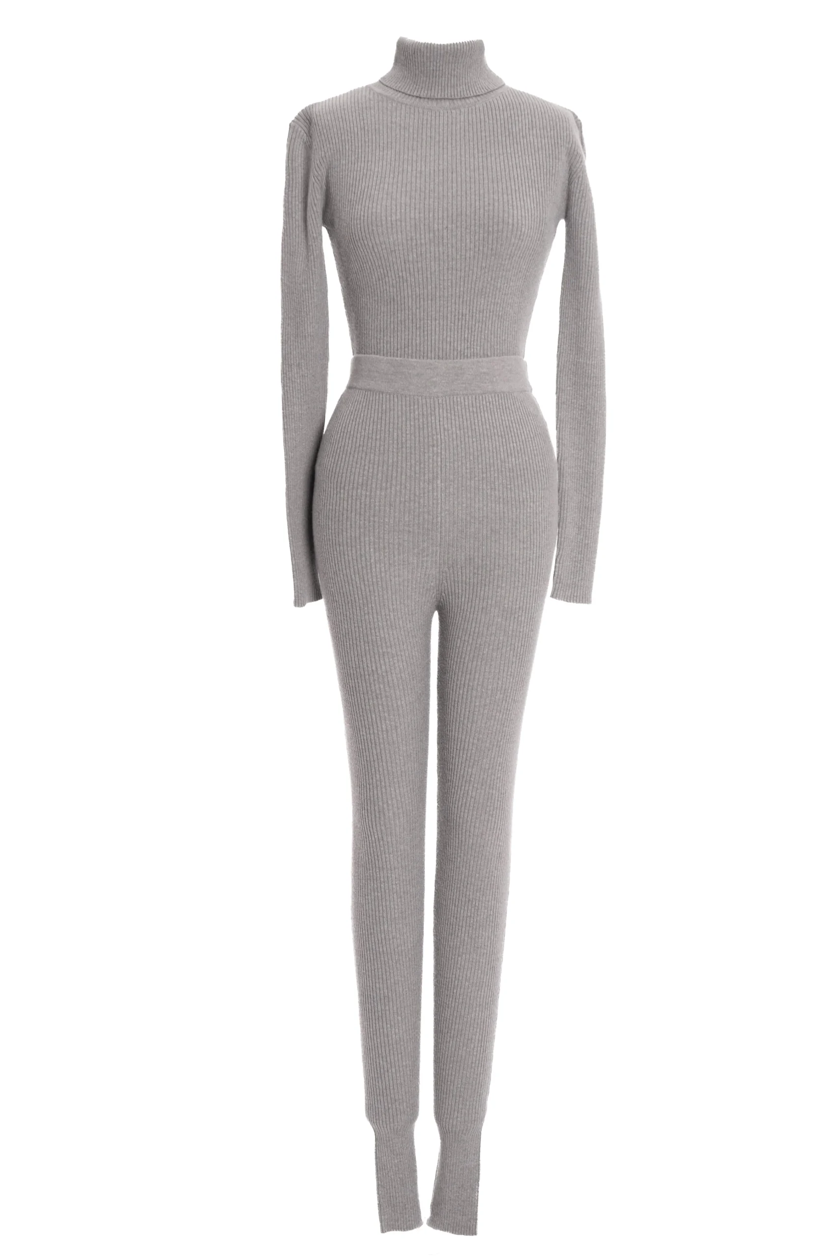 Heather Grey Arlett Turtleneck Bodysuit*JLUXLABEL New