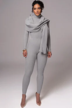 Heather Grey Arlett Turtleneck Bodysuit*JLUXLABEL New