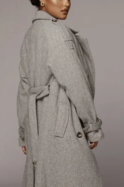 Heather Grey Beverly Trench Coat*JLUXLABEL Outlet