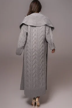 Heather Grey Upstate Cable Knit Cardigan*JLUXLABEL Best