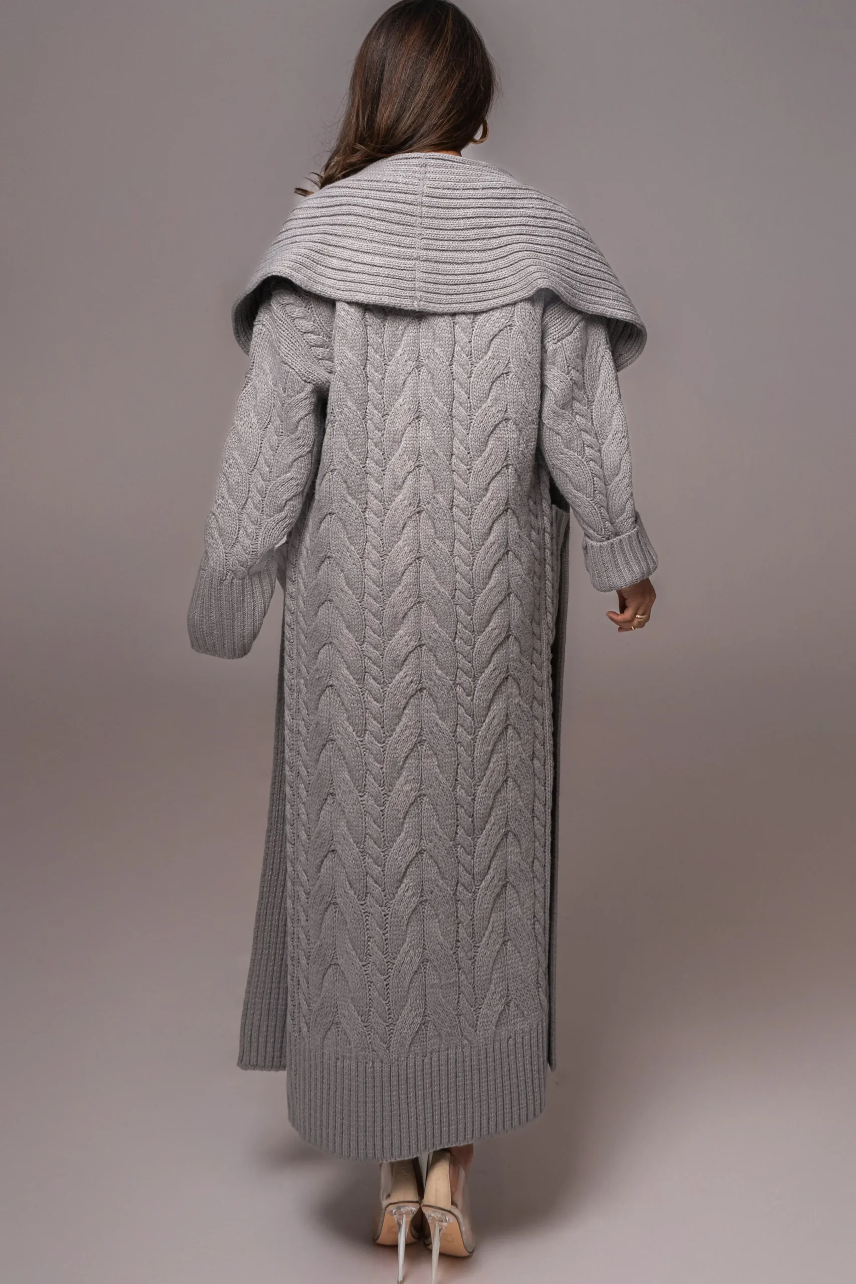 Heather Grey Upstate Cable Knit Cardigan*JLUXLABEL Best