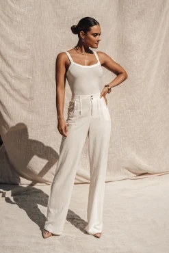 Ivory Akito Ribbed Bodysuit*JLUXLABEL Sale